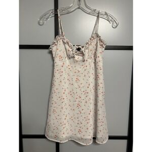 Wild Fable Ruffle‎ Trim Slip Mini Babydoll Dress Womens XS Sleeveless Floral